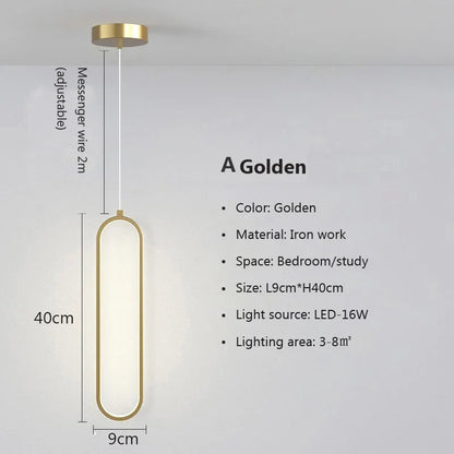 Modern Minimalist LED Pendant Light Gold &