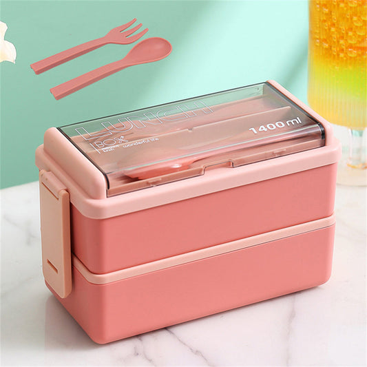 1400ML Double Layer Bento Box Portable Lunch