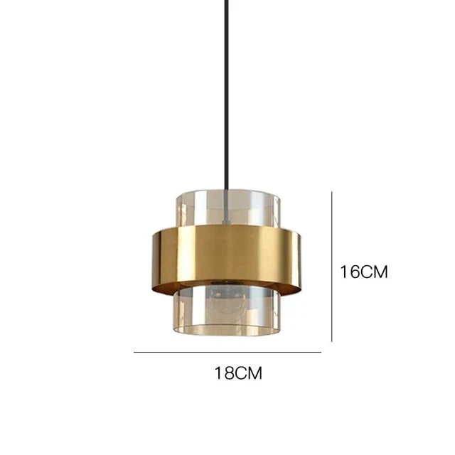 Nordic Glass Pendant Light Modern Brass