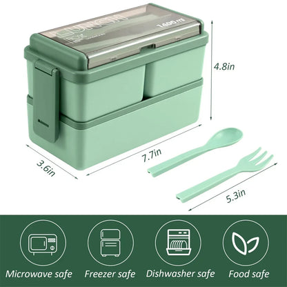 1400ML Double Layer Bento Box Portable Lunch