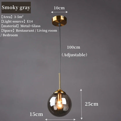 Modern Nordic Glass Globe Pendant Light