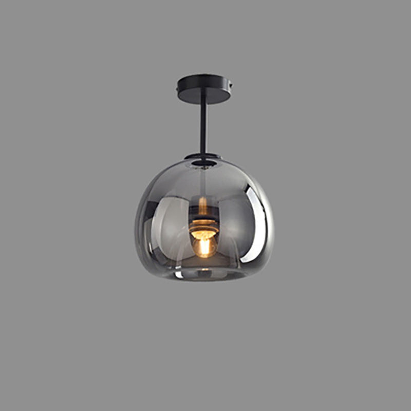 Nordic Glass Ball Ceiling Light Semi Flush