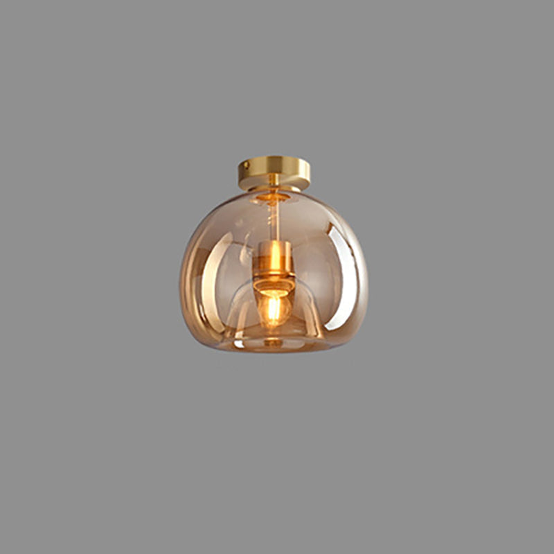 Nordic Glass Ball Ceiling Light Semi Flush
