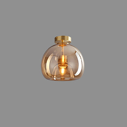Nordic Glass Ball Ceiling Light Semi Flush
