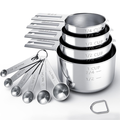 Measuring Cups Stainless Steel Set Spoons
