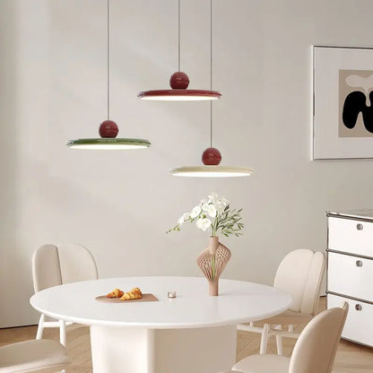 Nordic Flying Saucer Pendant Light LED Cream