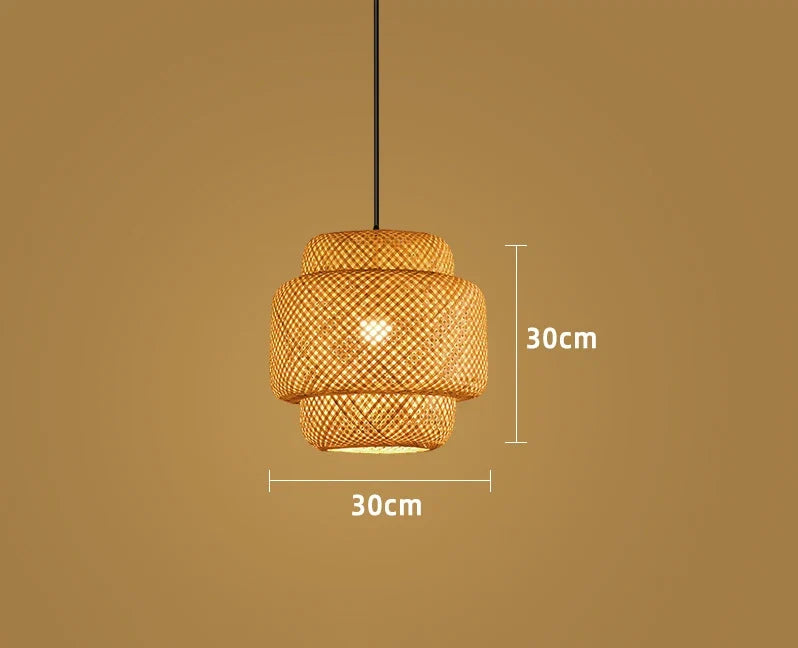 Natural Bamboo Pendant Lamp Handwoven Rattan