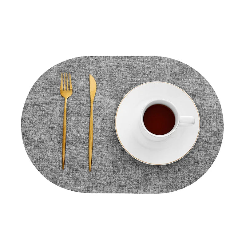 Linomat Oval Faux Leather Placemats Heat