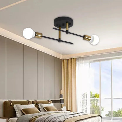 Modern 2 Light Ceiling Lamp Black &