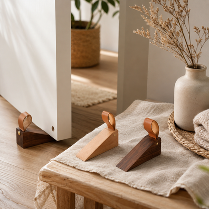 Scandinavian Design Wooden Door Stop Home Accent Decor