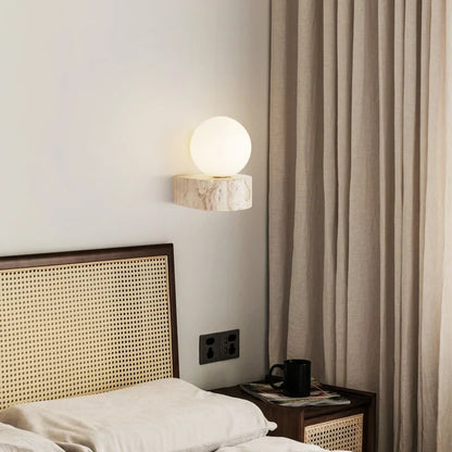 Travertine Stone Wall Lamp Modern Japanese