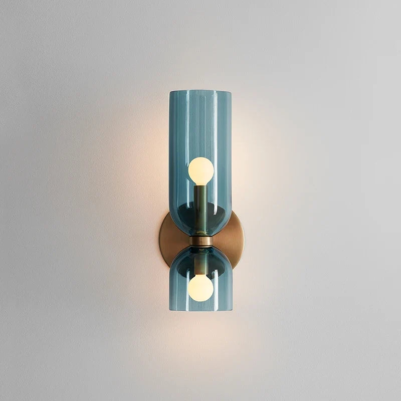 Nordic Glass Wall Lamp Smoked Tube Design