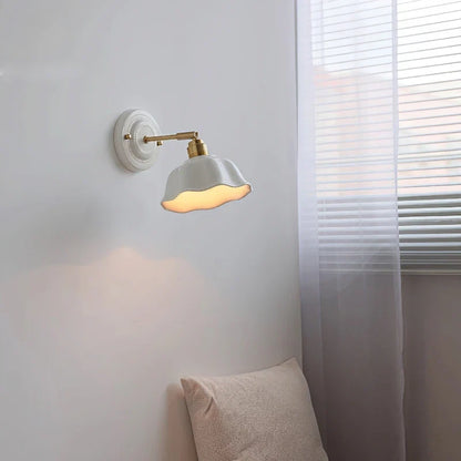 Nordic Cream Ceramic Wall Lamp Vintage