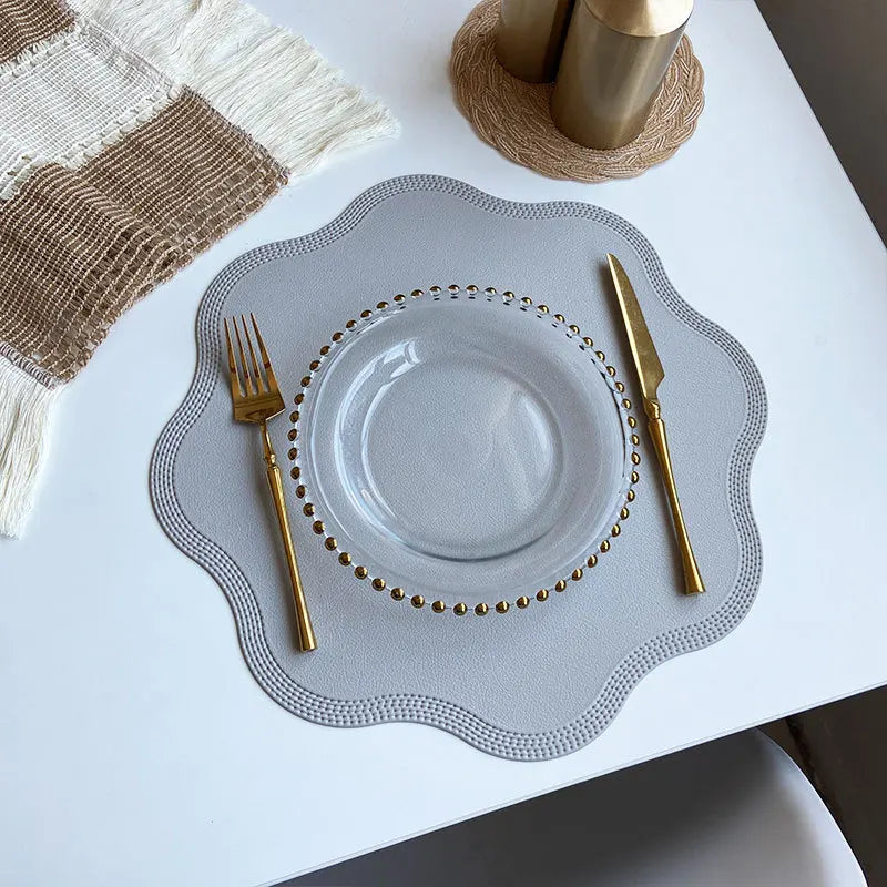Floramat Luxury Round Faux Leather Placemats