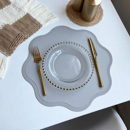 Floramat Luxury Round Faux Leather Placemats