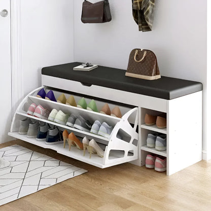 Shoe Rack Bench Storage Cabinet Fold Design