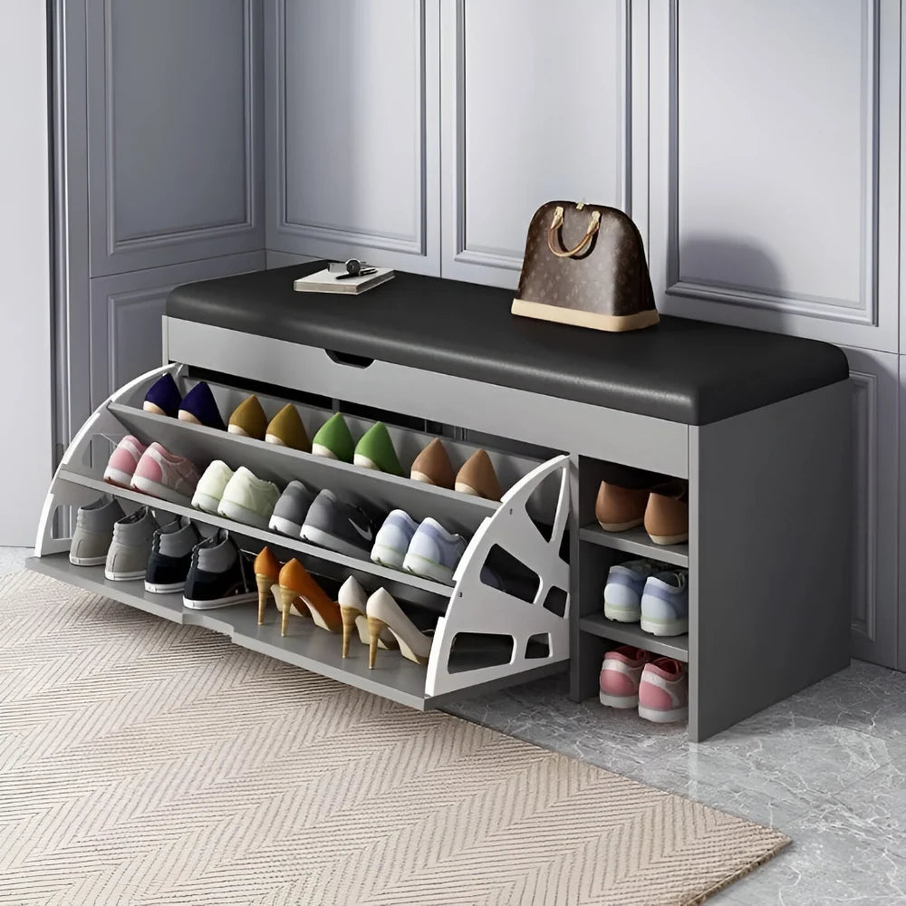 Shoe Rack Bench Storage Cabinet Fold Design