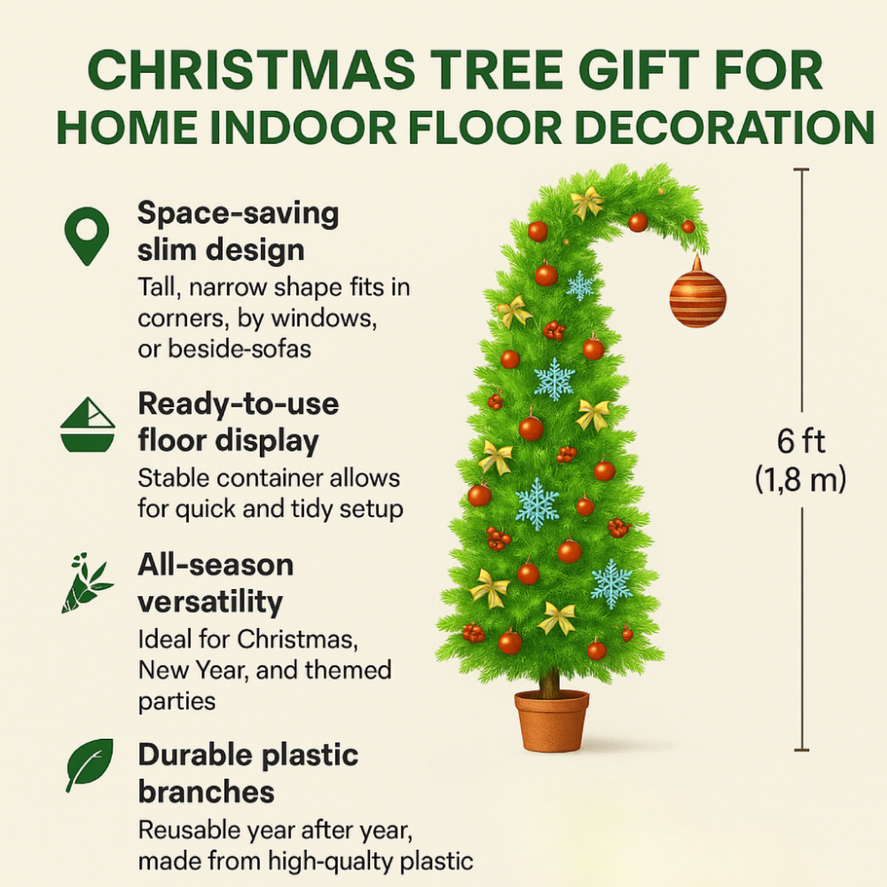 Christmas Tree Slim Artificial Floor Decor