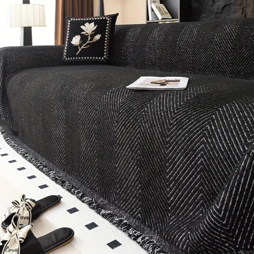 Sofa Cover Herringbone Stripe Non Slip
