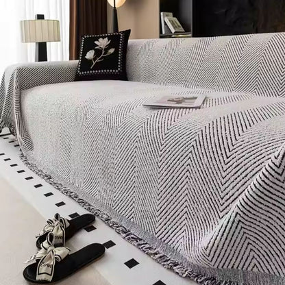 Sofa Cover Herringbone Stripe Non Slip