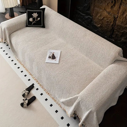 Sofa Cover Herringbone Stripe Non Slip