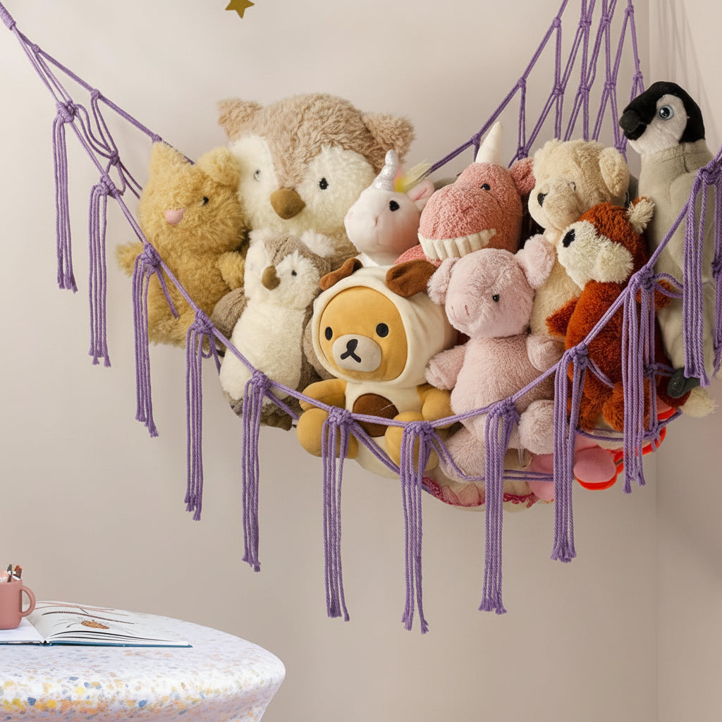Hanging Toy Storage Hammock Macrame