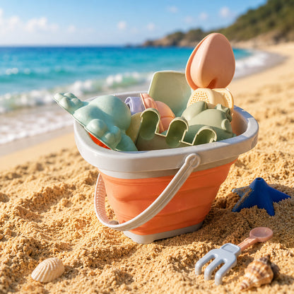 Summer Beach Toys Foldable Sand Bucket Kids