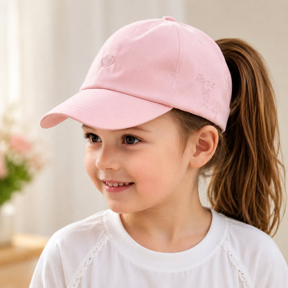Summer Kids Baseball Cap Ponytail Sun