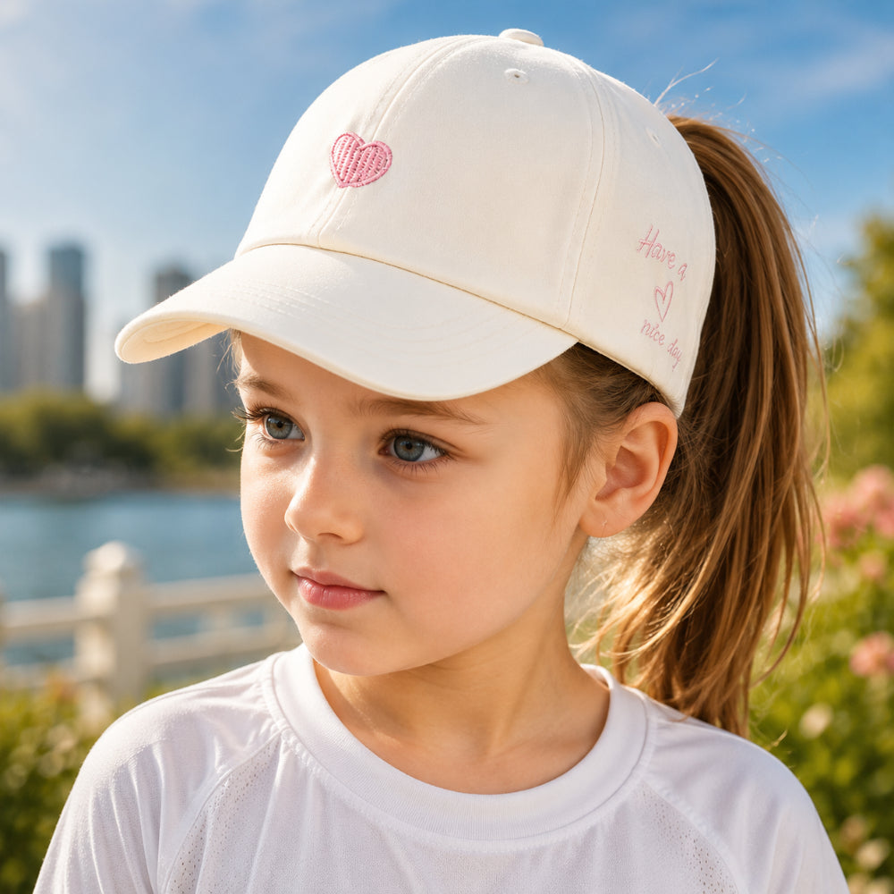 Summer Kids Baseball Cap Ponytail Sun