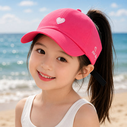 Summer Kids Baseball Cap Ponytail Sun