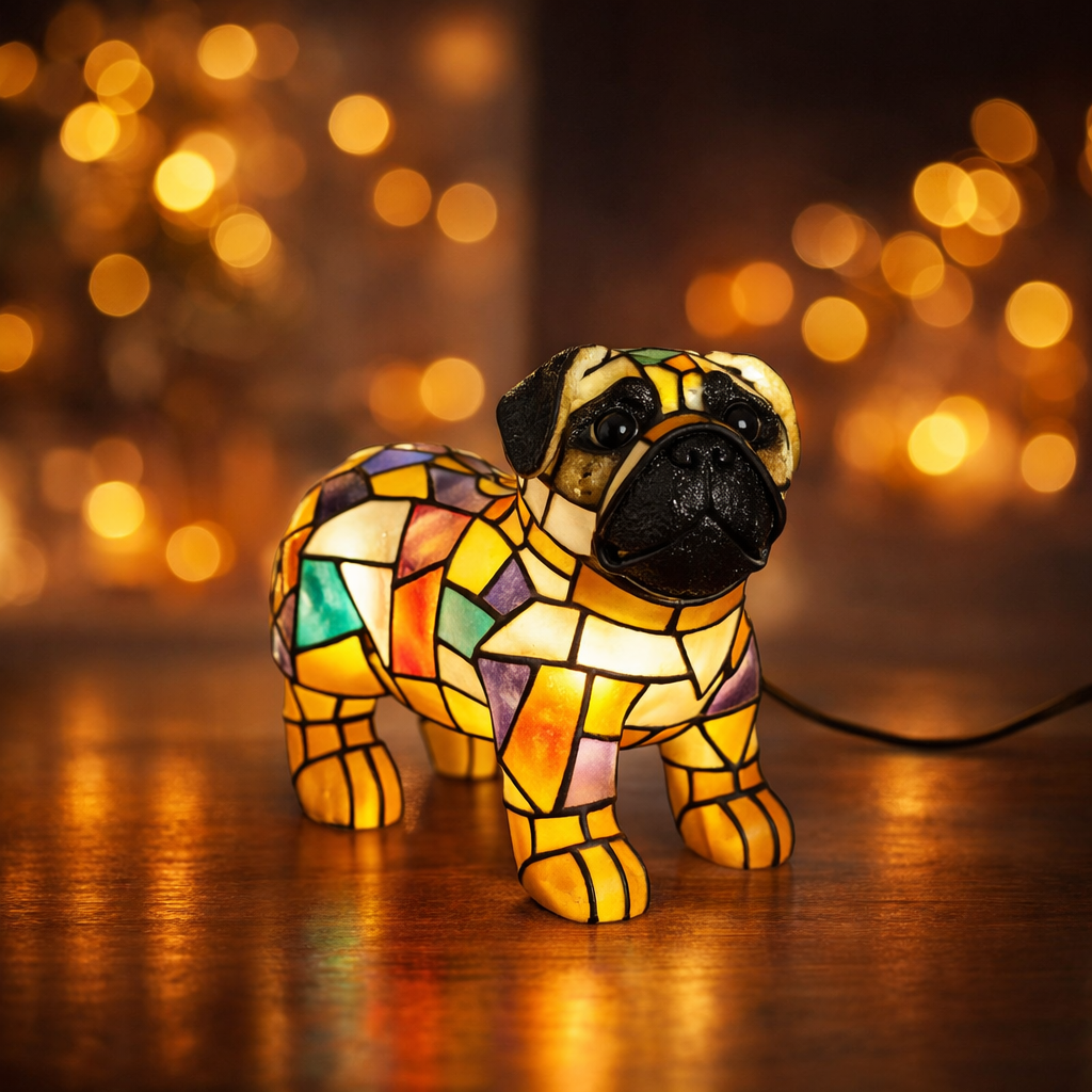 Table Lamp Decorative Resin Dog Figurine