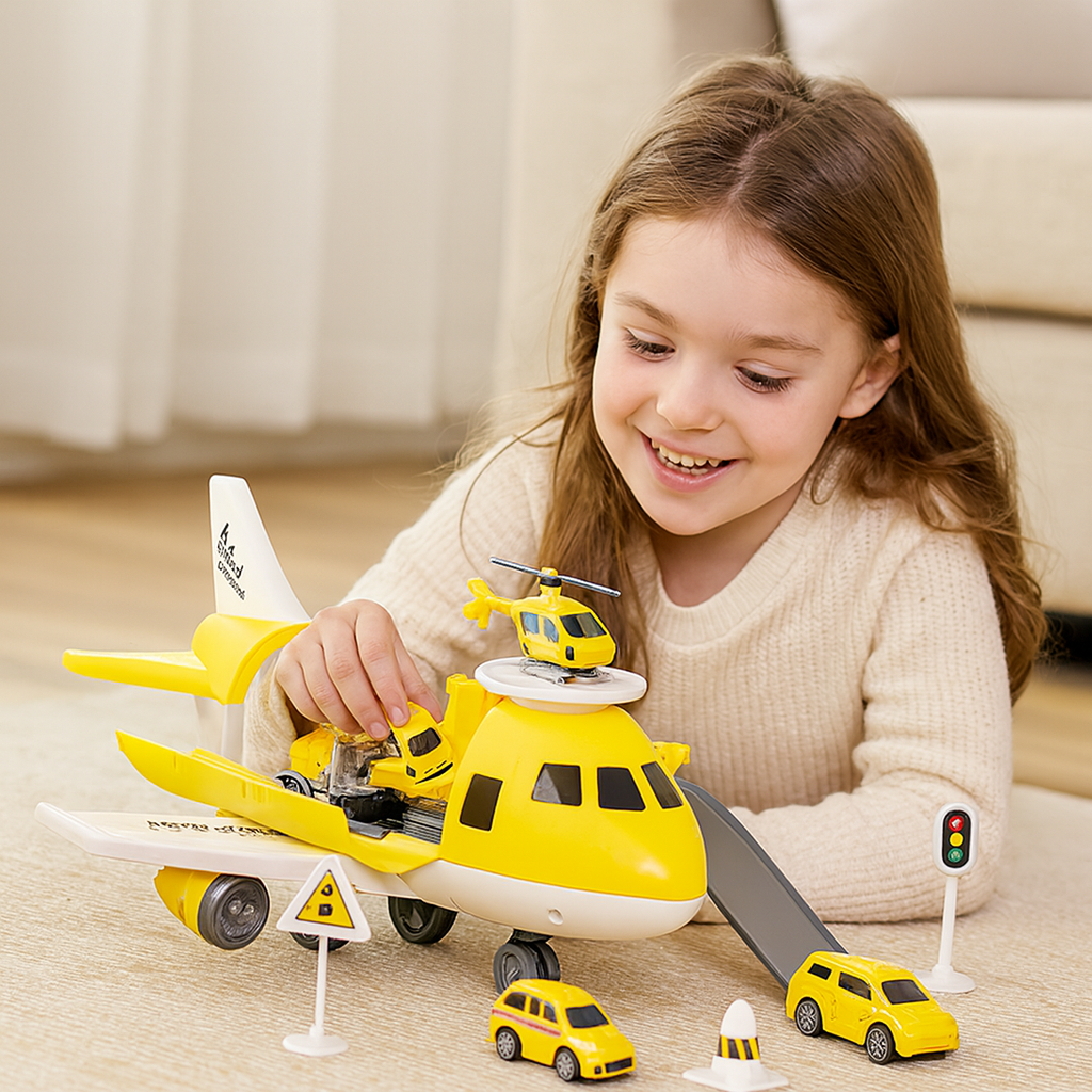 Toy Playset Airplane Vehicle Transport Kids