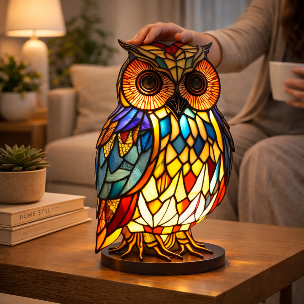 Table Lamp Animal LED Accent Light Stained