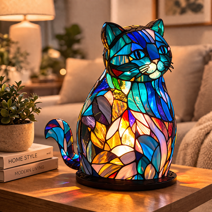 Table Lamp Animal LED Accent Light Stained