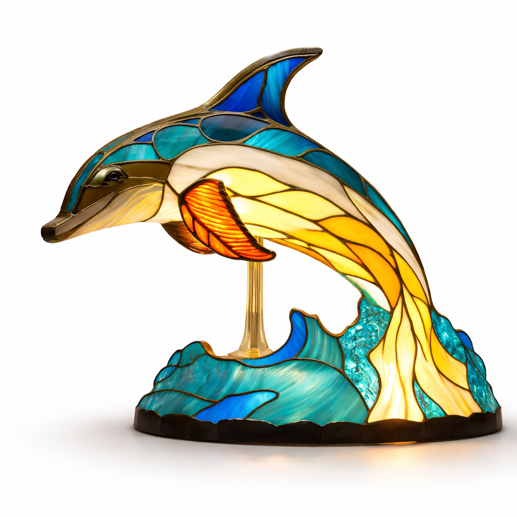 Table Lamp Animal LED Accent Light Stained