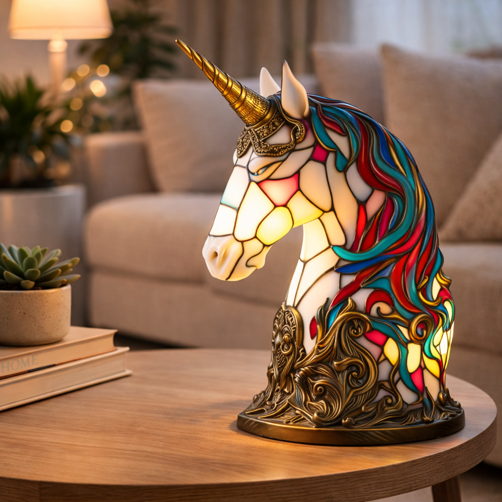 Table Lamp Animal LED Accent Light Stained