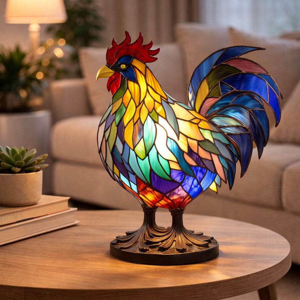 Table Lamp Animal LED Accent Light Stained
