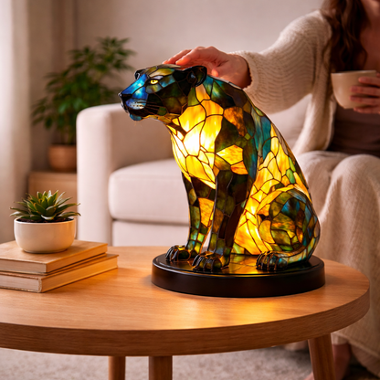 Table Lamp Animal LED Accent Light Stained
