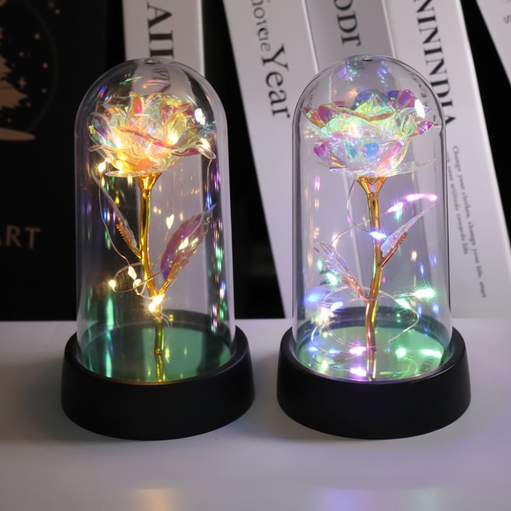 Rose Lamp LED Night Light Decorative Dome