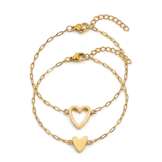Bracelet Adjustable Heart Chain Matching