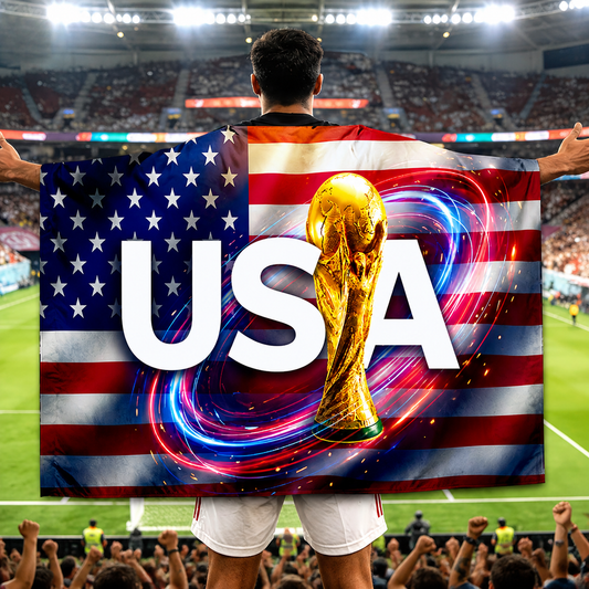 USA Flag Soccer Fan Cape World Cup