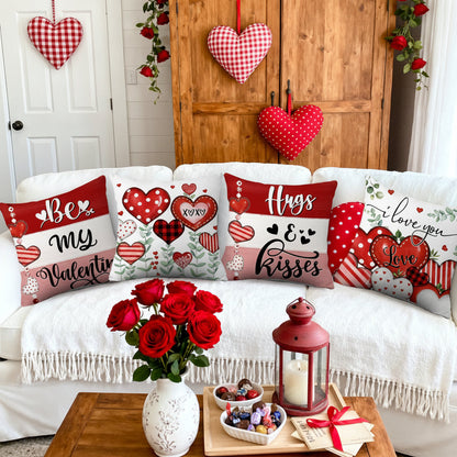 Throw Pillow Covers Valentine Heart Print