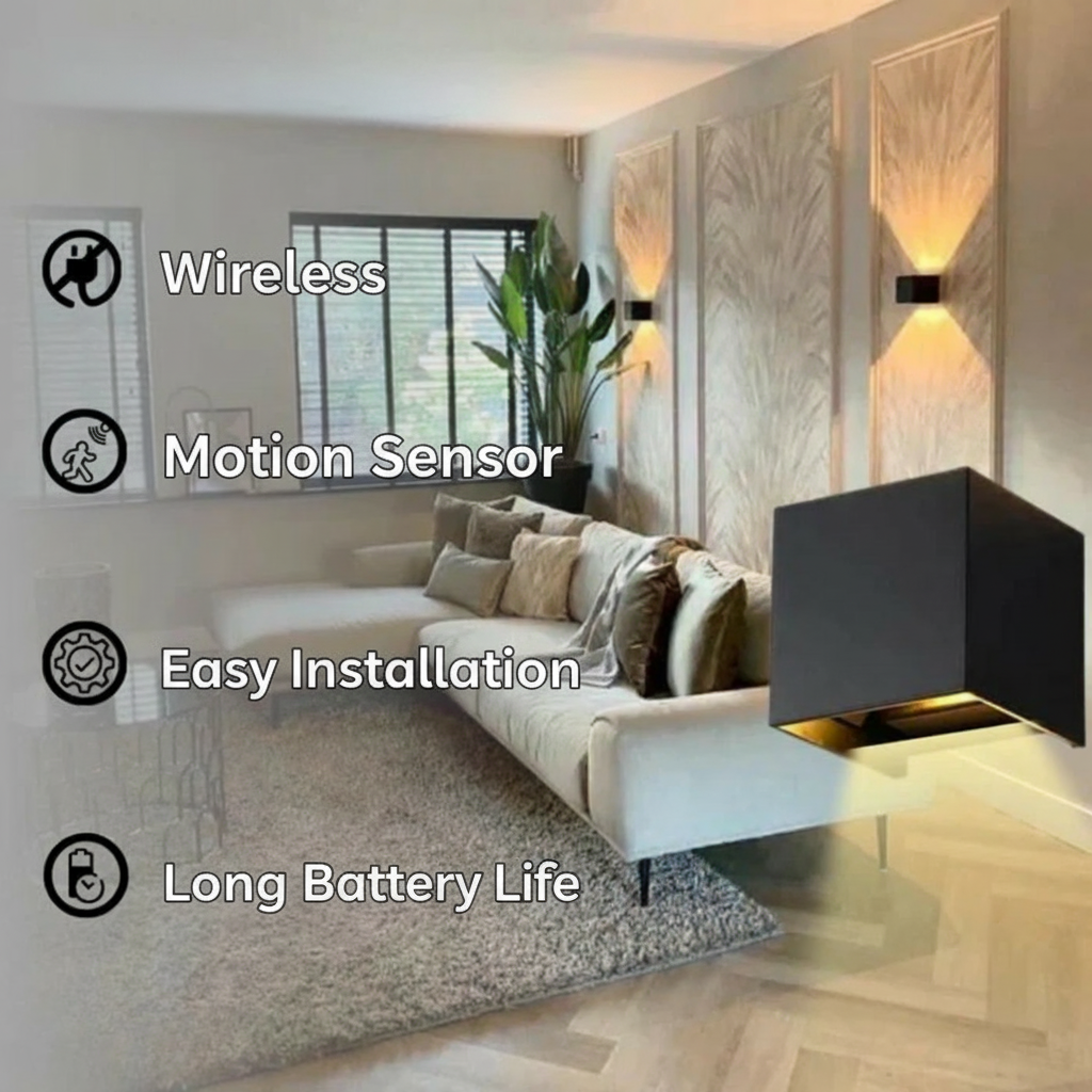 Wall Light Motion Sensor Rechargeable LED