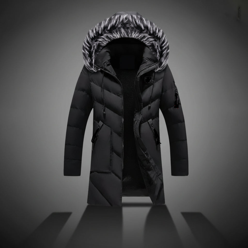 Men Winter Jacket Lined Hooded Cold Weather