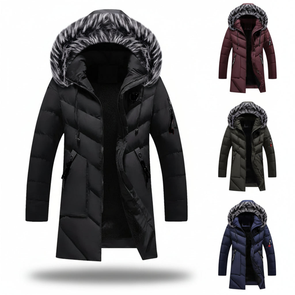 Men Winter Jacket Lined Hooded Cold Weather