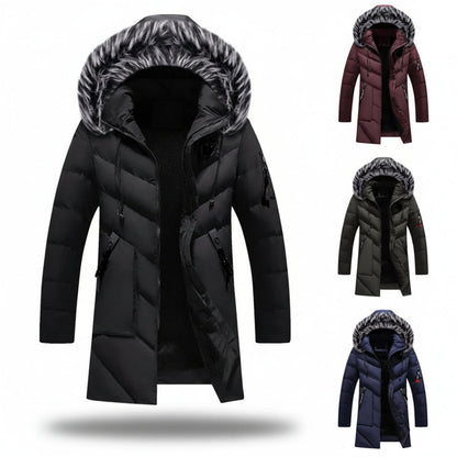 Men Winter Jacket Lined Hooded Cold Weather