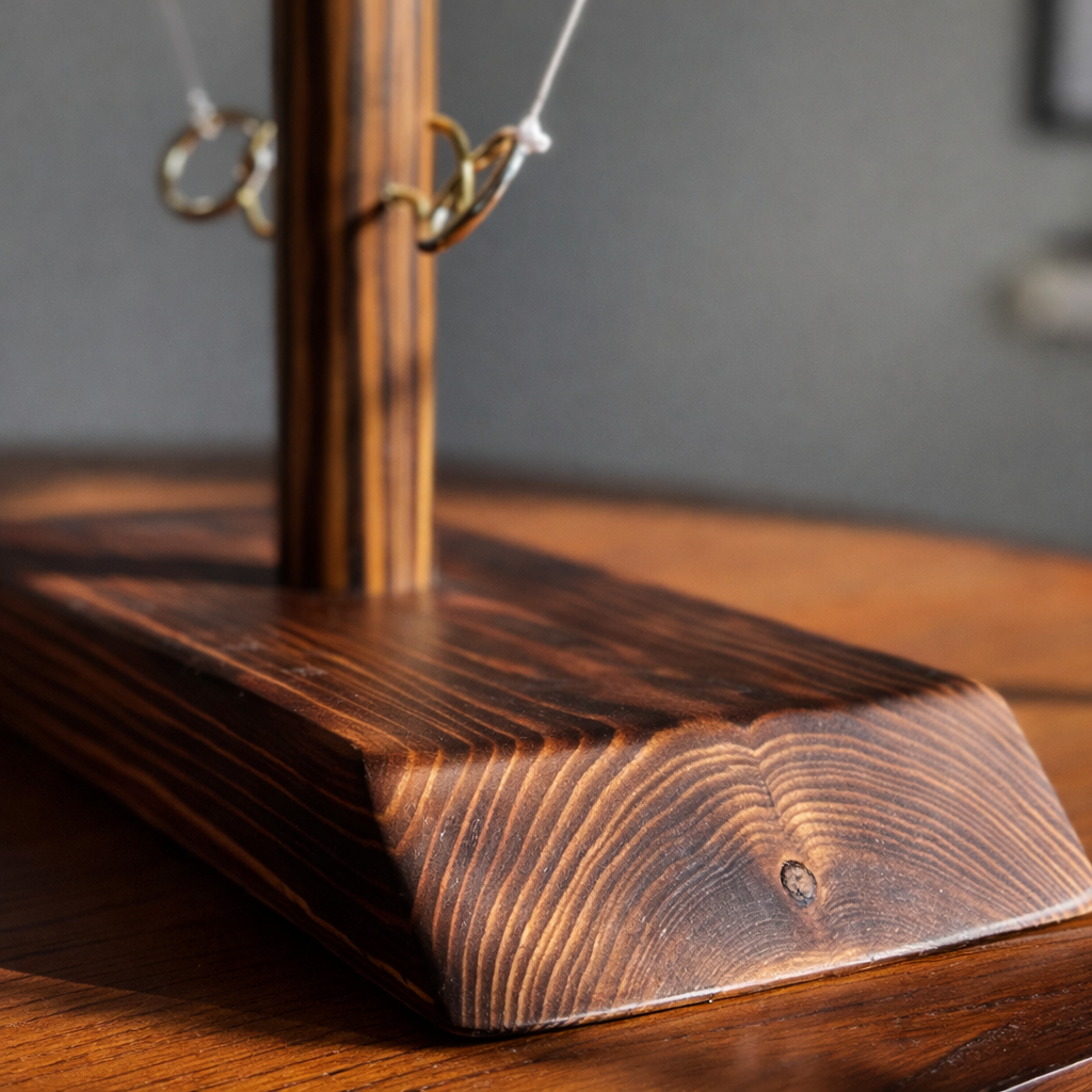 Ring Toss Tabletop Game Wooden Hook And