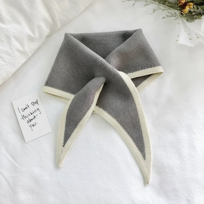 Scarf Retro Contrast Border Lightweight Soft
