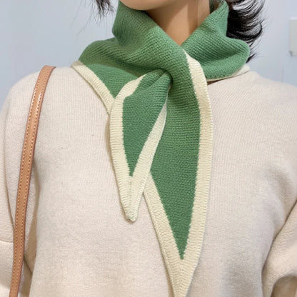 Scarf Retro Contrast Border Lightweight Soft