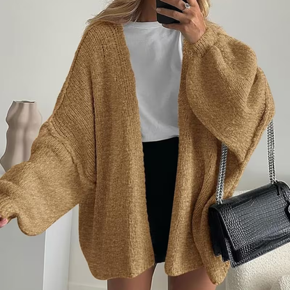 Women Cardigan Oversized Open Front Lantern